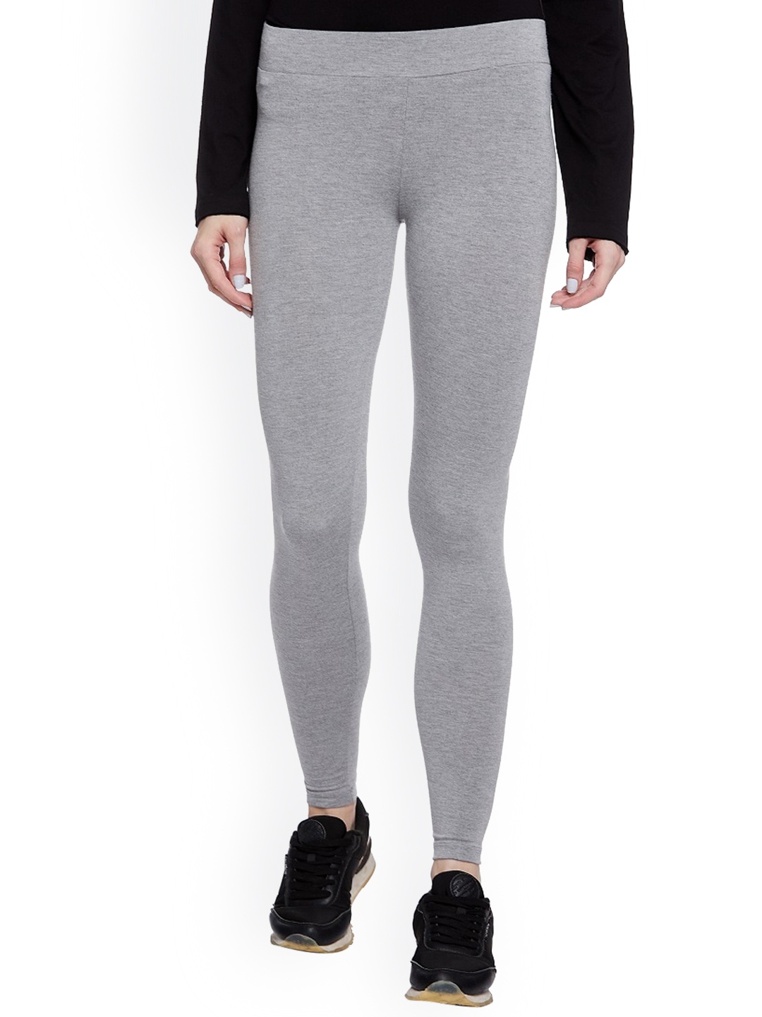 

UNMADE Women Grey Solid Ankle Length Legging