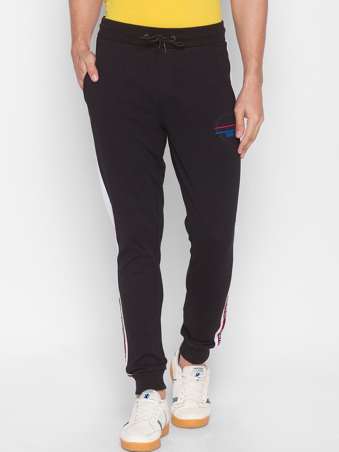 

Being Human Men Black Solid Cotton Drawstring Joggers