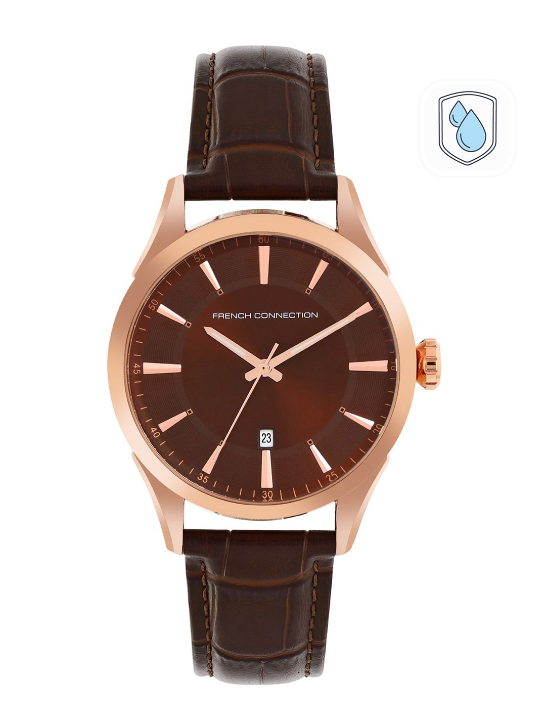 

French Connection Men Brown Dial & Brown Textured Straps Analogue Chronograph Watch FCP31R