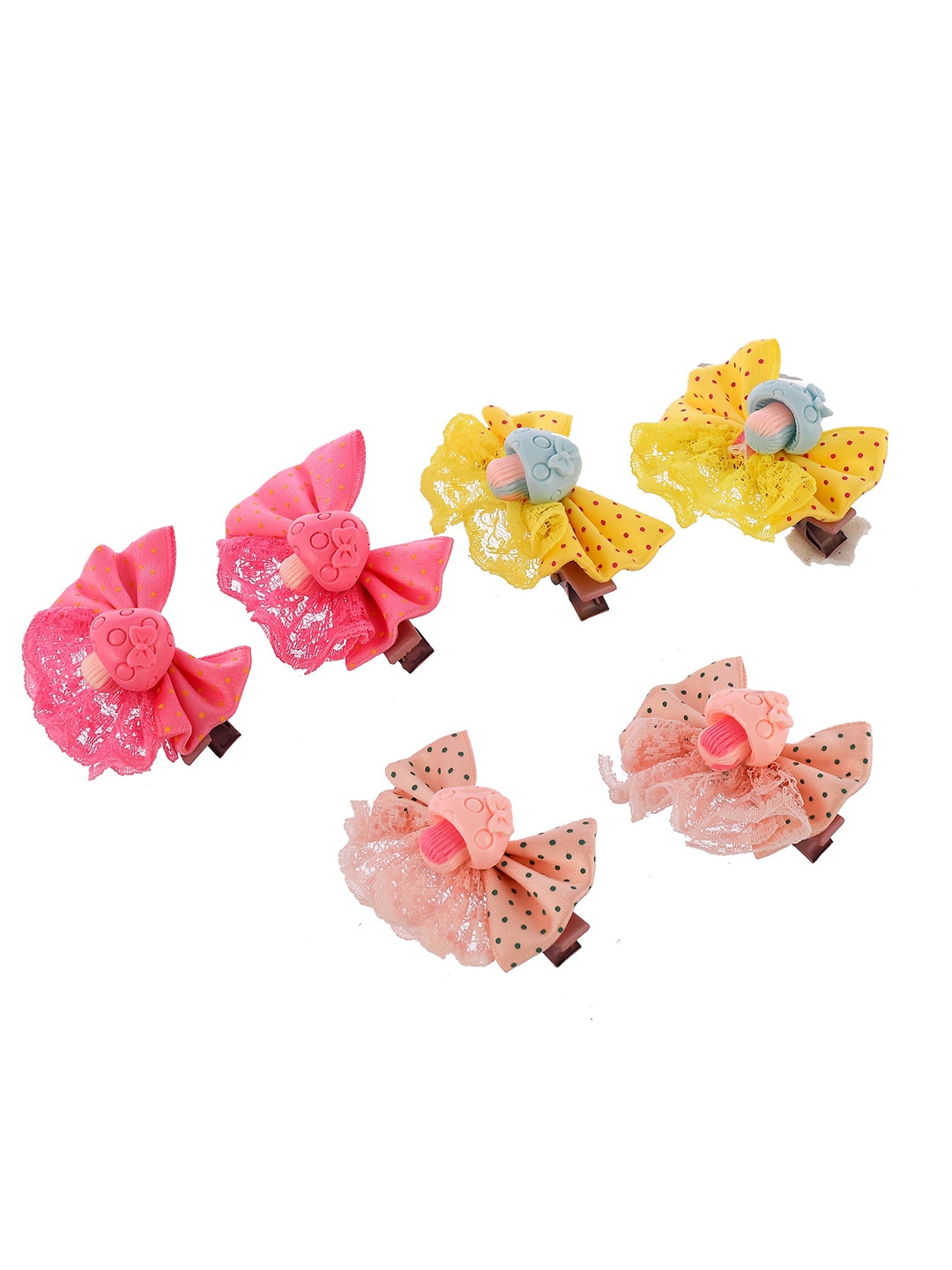 

Silvermerc Designs Girls Set of 6 Embellished Alligator Hair Clip, Yellow