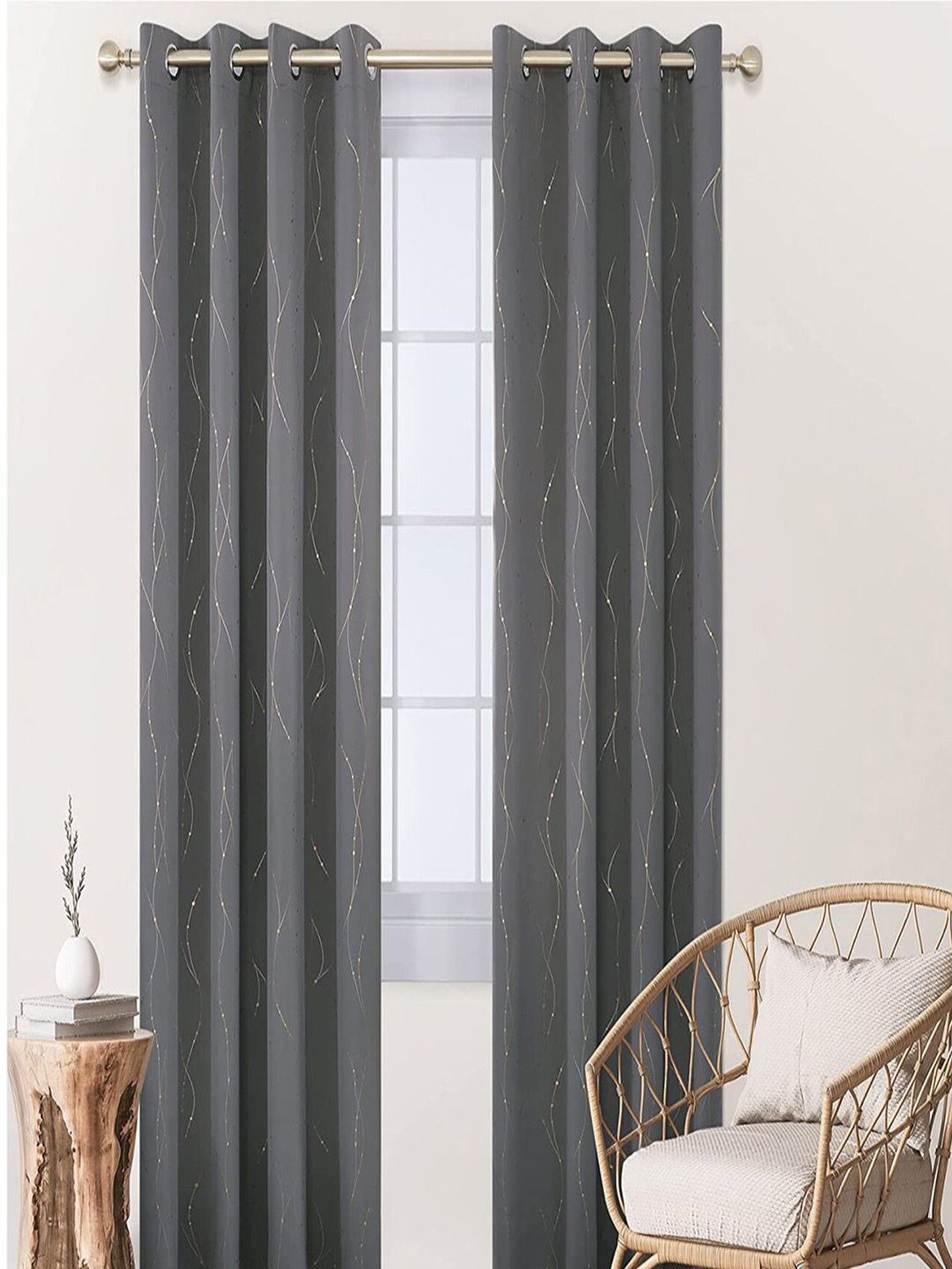 

URBAN SPACE Out Long Door Curtain, Grey