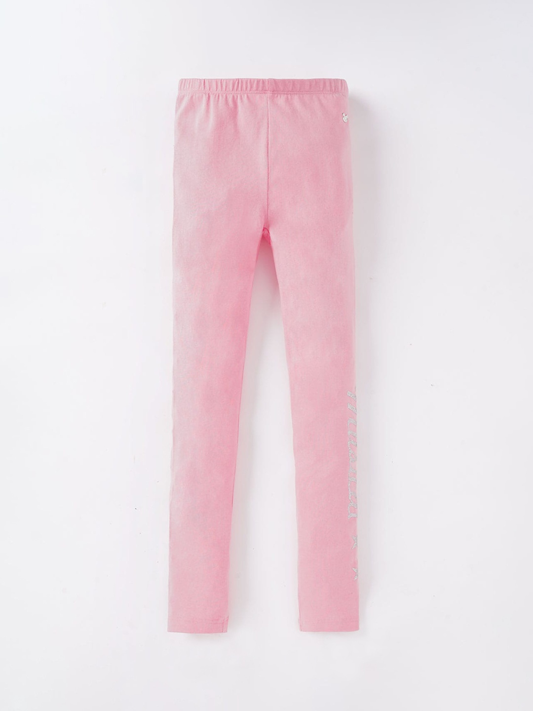 

Ed-a-Mamma Girls Pink Solid Pure-Cotton Leggings