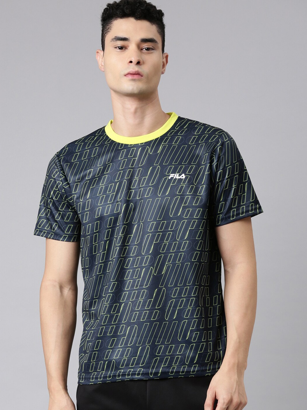 

FILA Men Blue Printed T-shirt