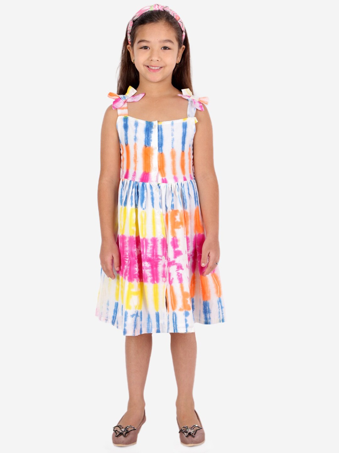 

LIL DRAMA Girls Tie and Dye Holi Dress, Blue
