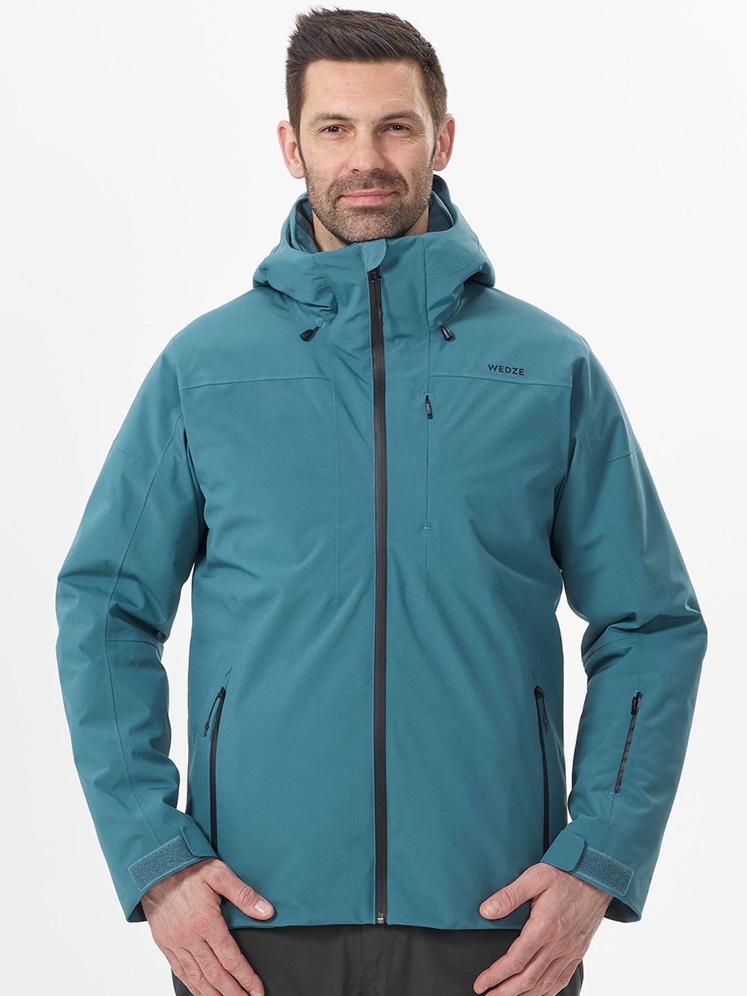 

WEDZE By Decathlon Men Blue Solid Hooded Tailored Jacket