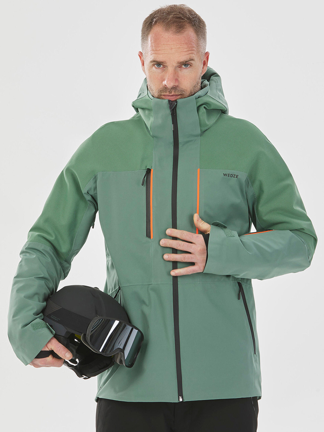 

WEDZE By Decathlon Men Green Solid Polyester Bomber Jacket