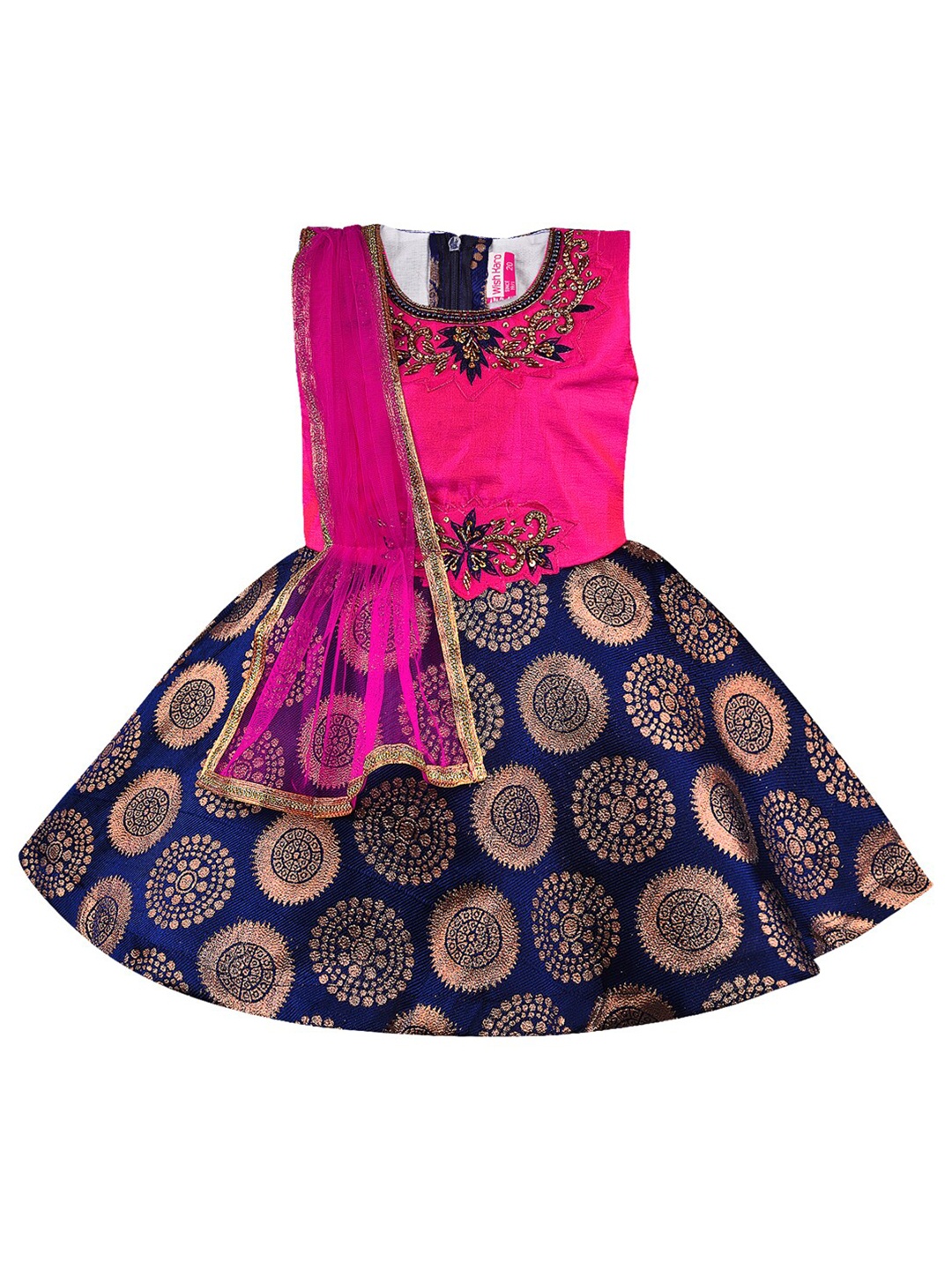 

Wish Karo Pink Ethnic Motifs Satin Dress