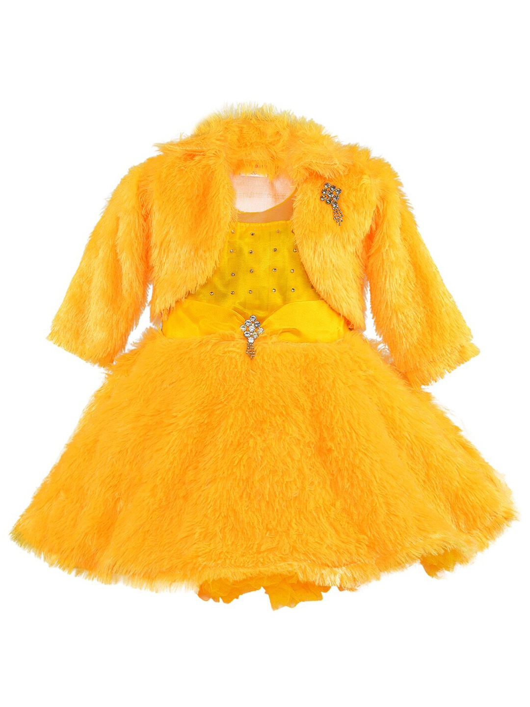 

Wish Karo Baby Girls Yellow Satin Dress
