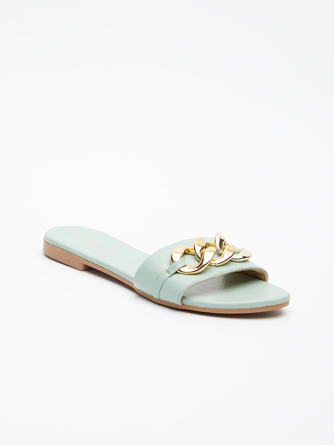 

Tokyo Talkies Women Sea Green Embellished Mules Flats