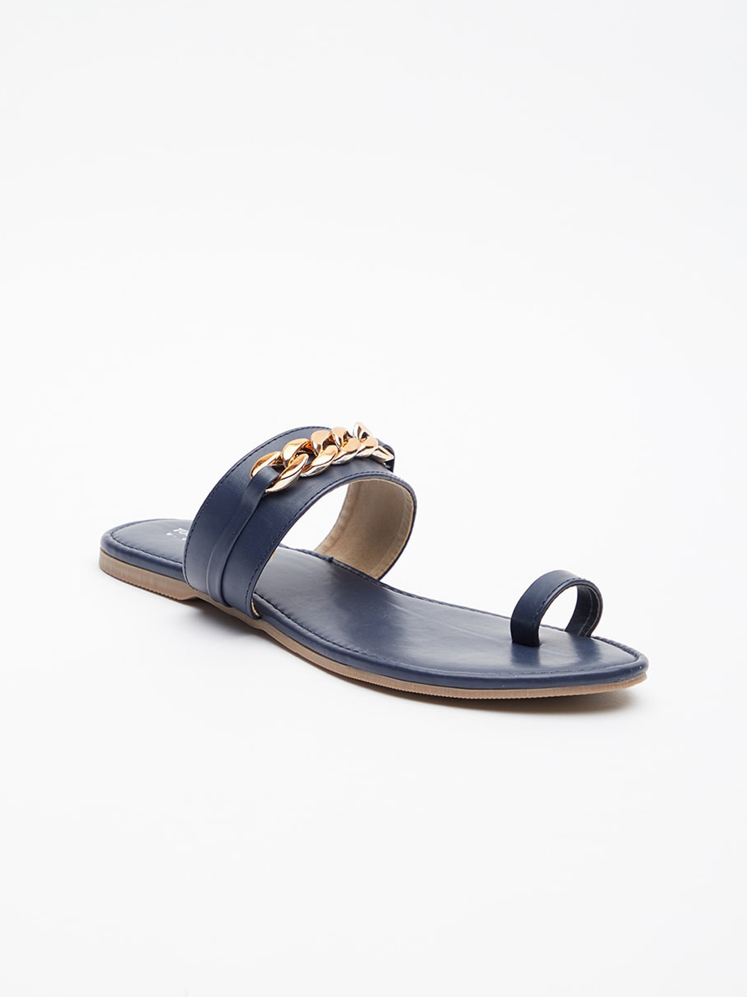 

Tokyo Talkies Women Navy Blue Embellished Synthetic One Toe Flats