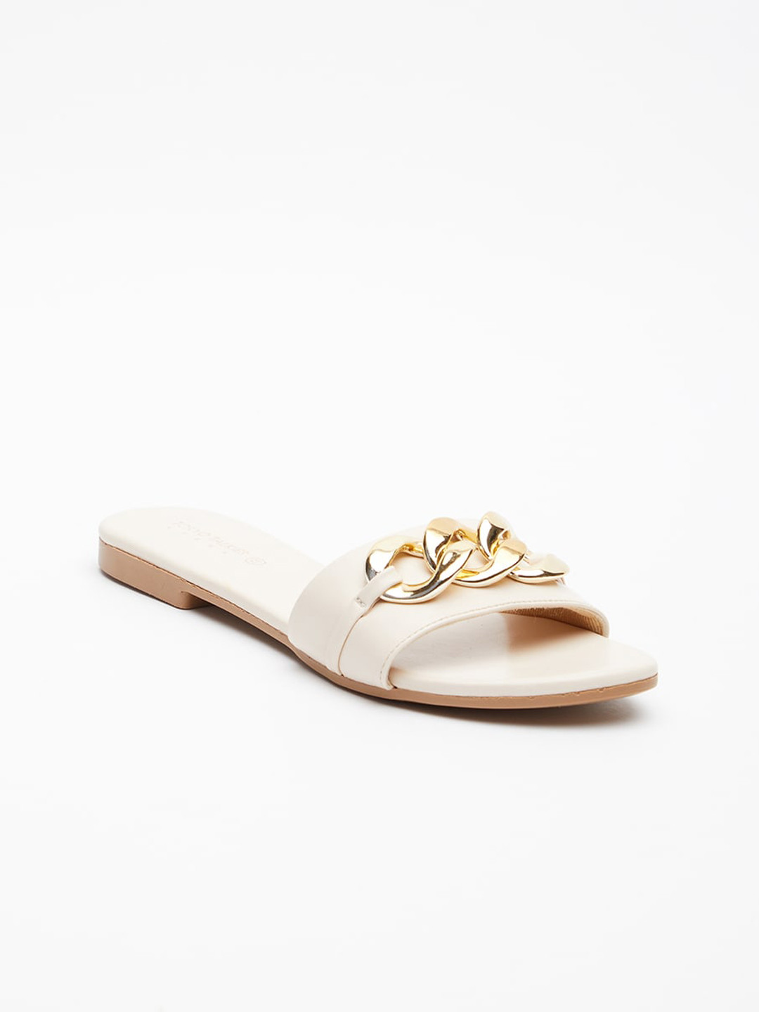 

Tokyo Talkies Women Embellished Open Toe Flats, Cream