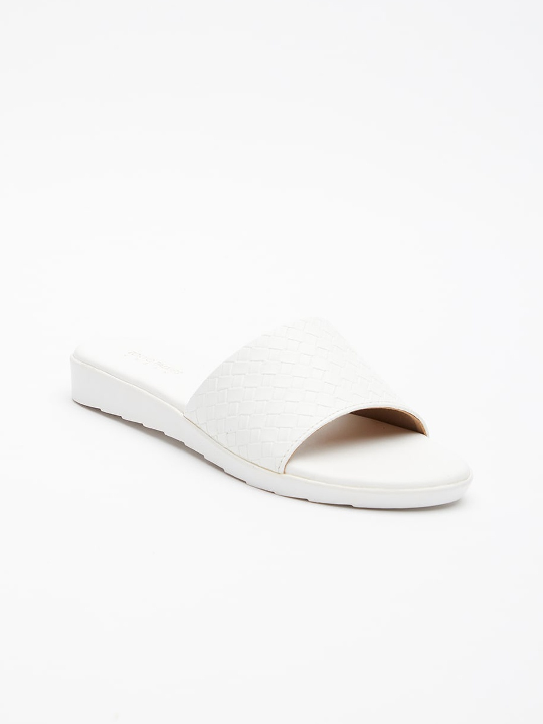 

Tokyo Talkies Women Textured Open Toe Flats, White