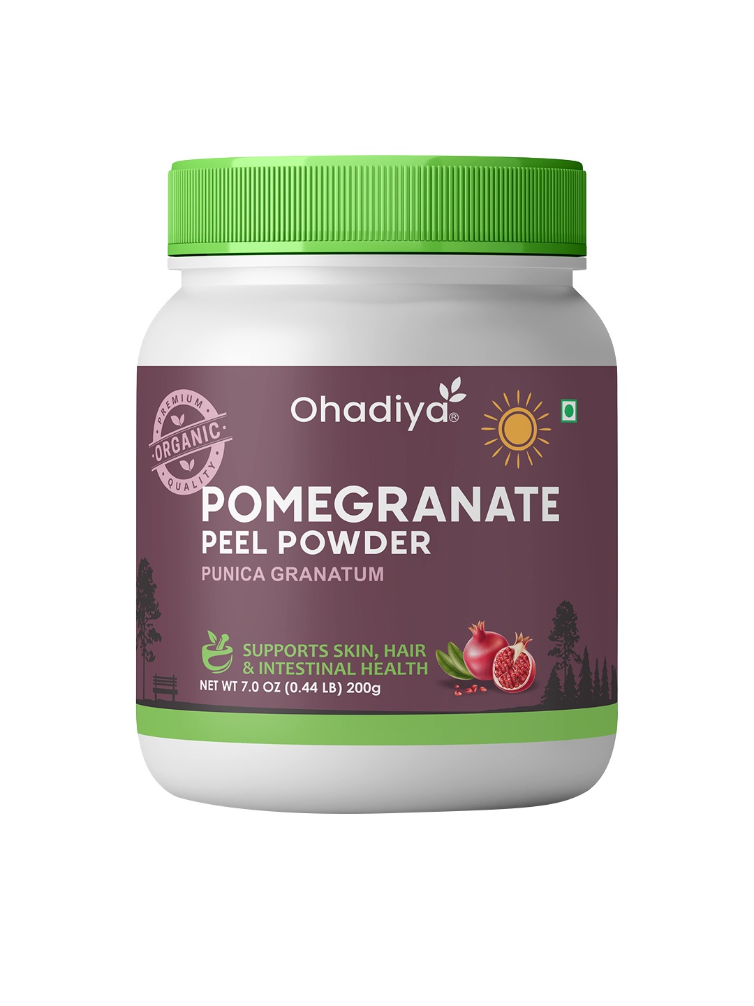 

Ohadiya Organic Pomegranate Peel Powder for Skin & Hair - 200 g, Brown