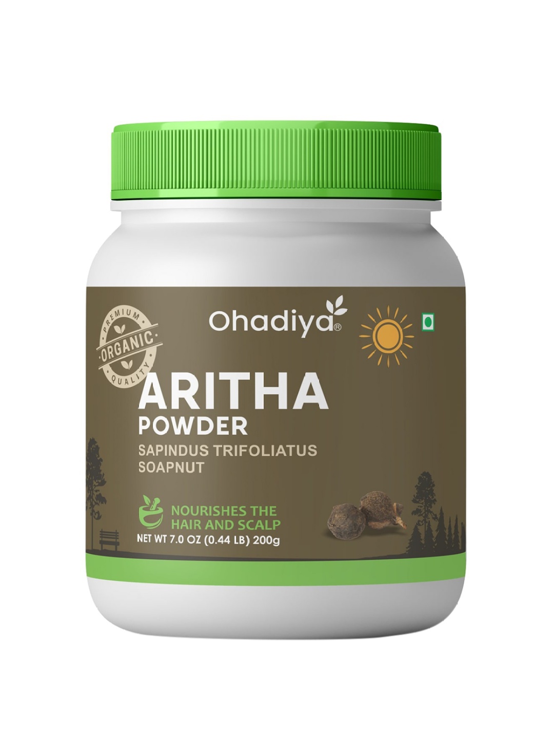 

Ohadiya Organic Aritha Powder 200gm, Brown