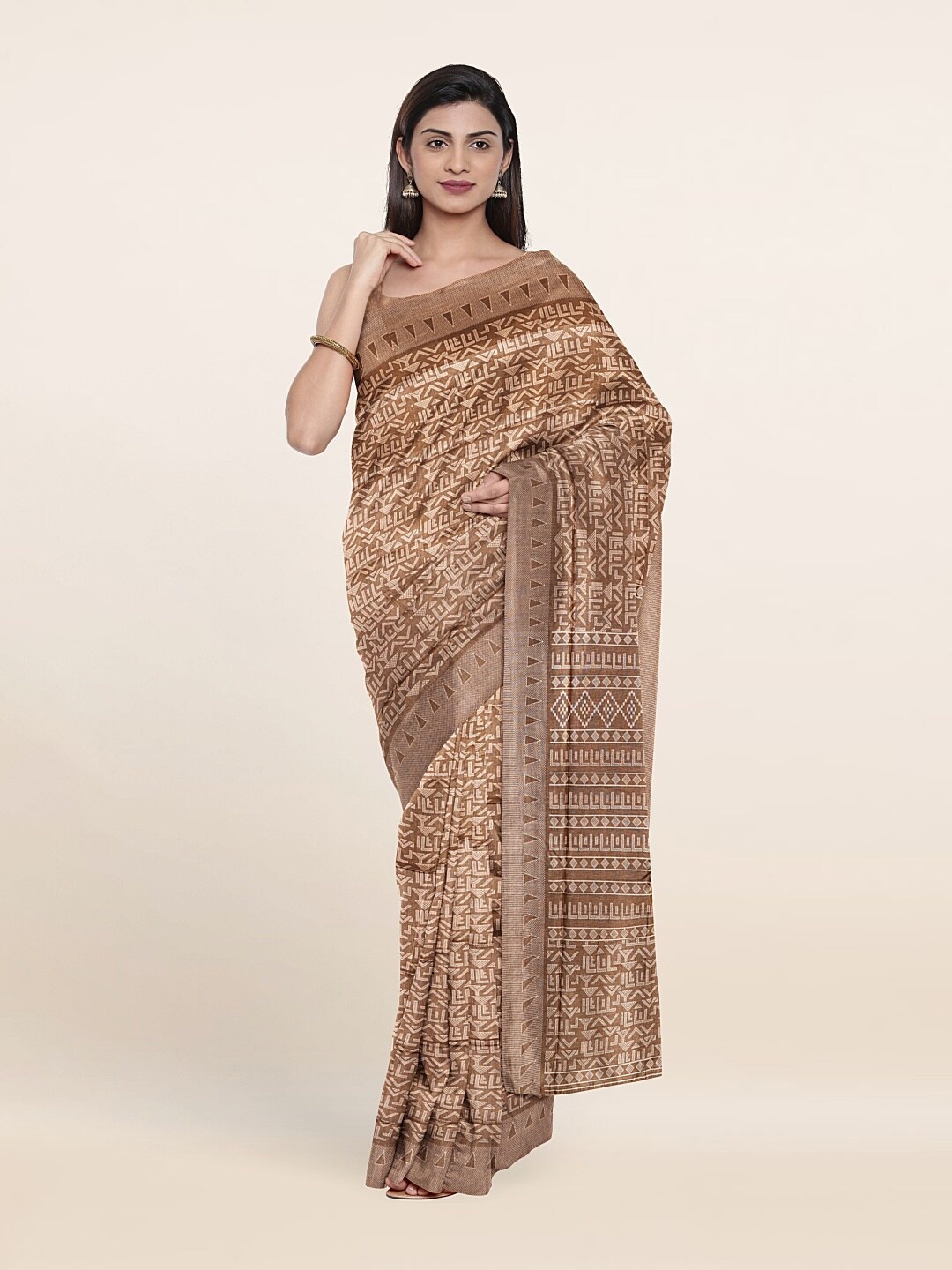 

Pothys Brown & Off White Saree