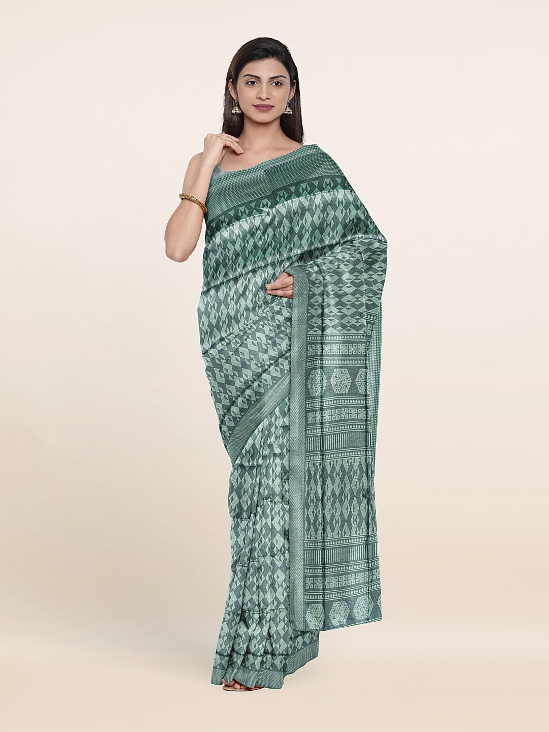 

Pothys Blue Printed Saree
