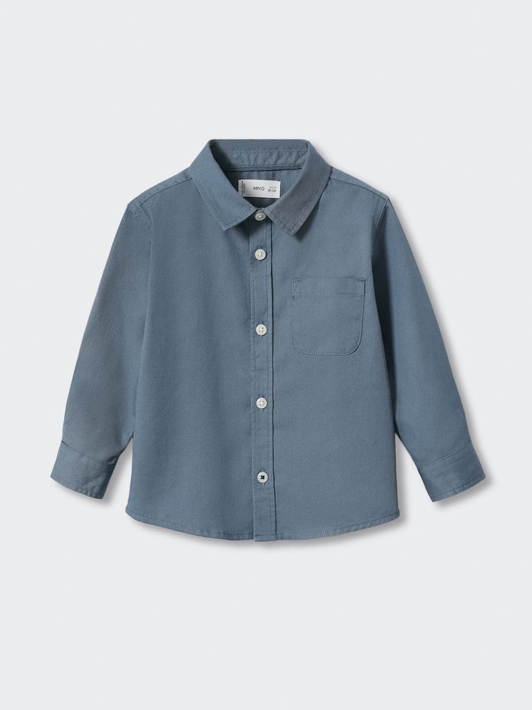 

Mango Kids Boys Grey Solid Pure Cotton Casual Shirt