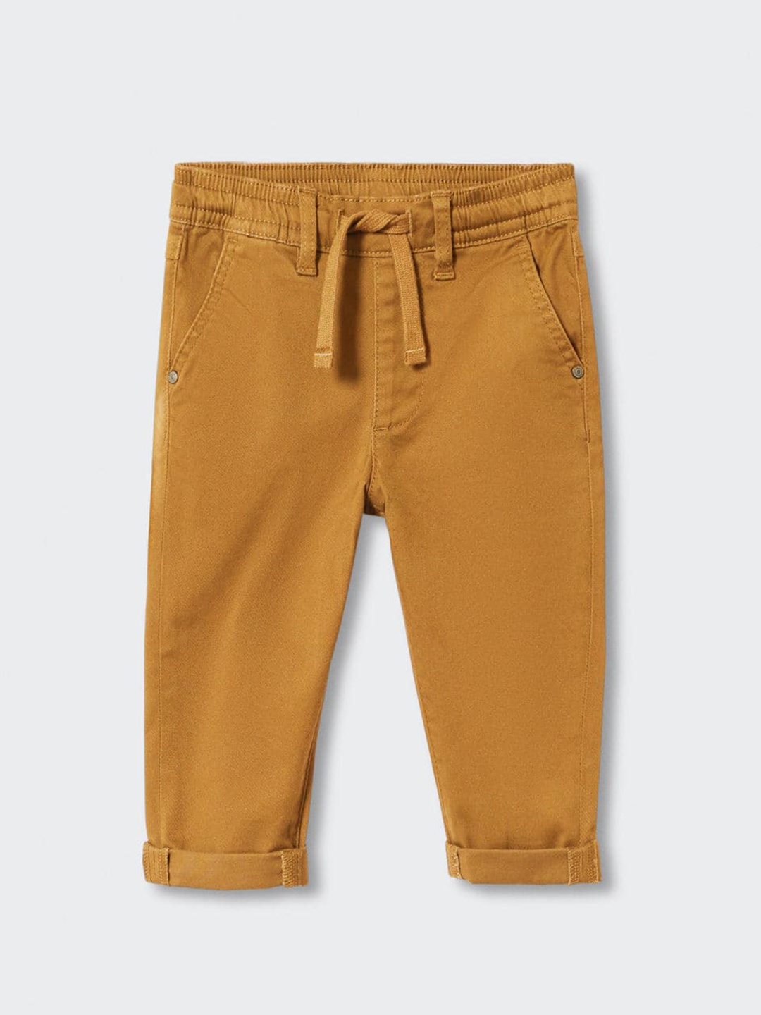 

Mango Kids Boys Mustard Yellow Solid Trousers