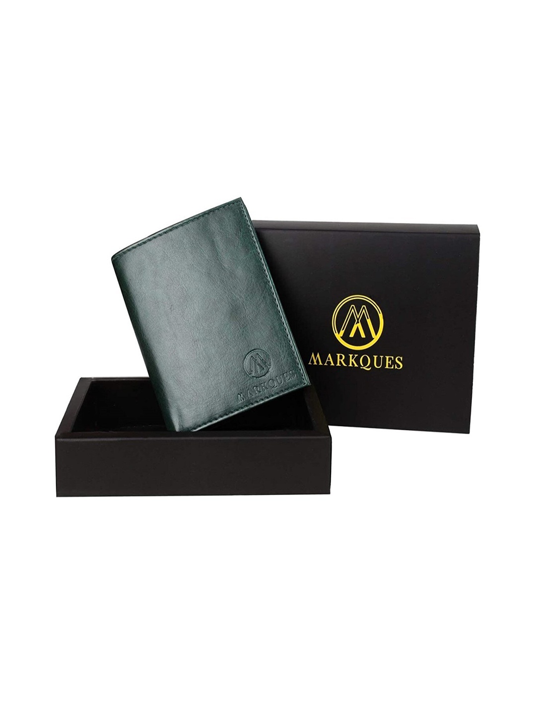 

MARKQUES Men Leather Card Holder with SIM Card Holder, Green