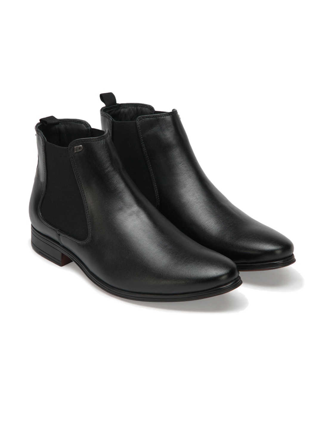 

ID Men Black Solid Leather Regular Boots