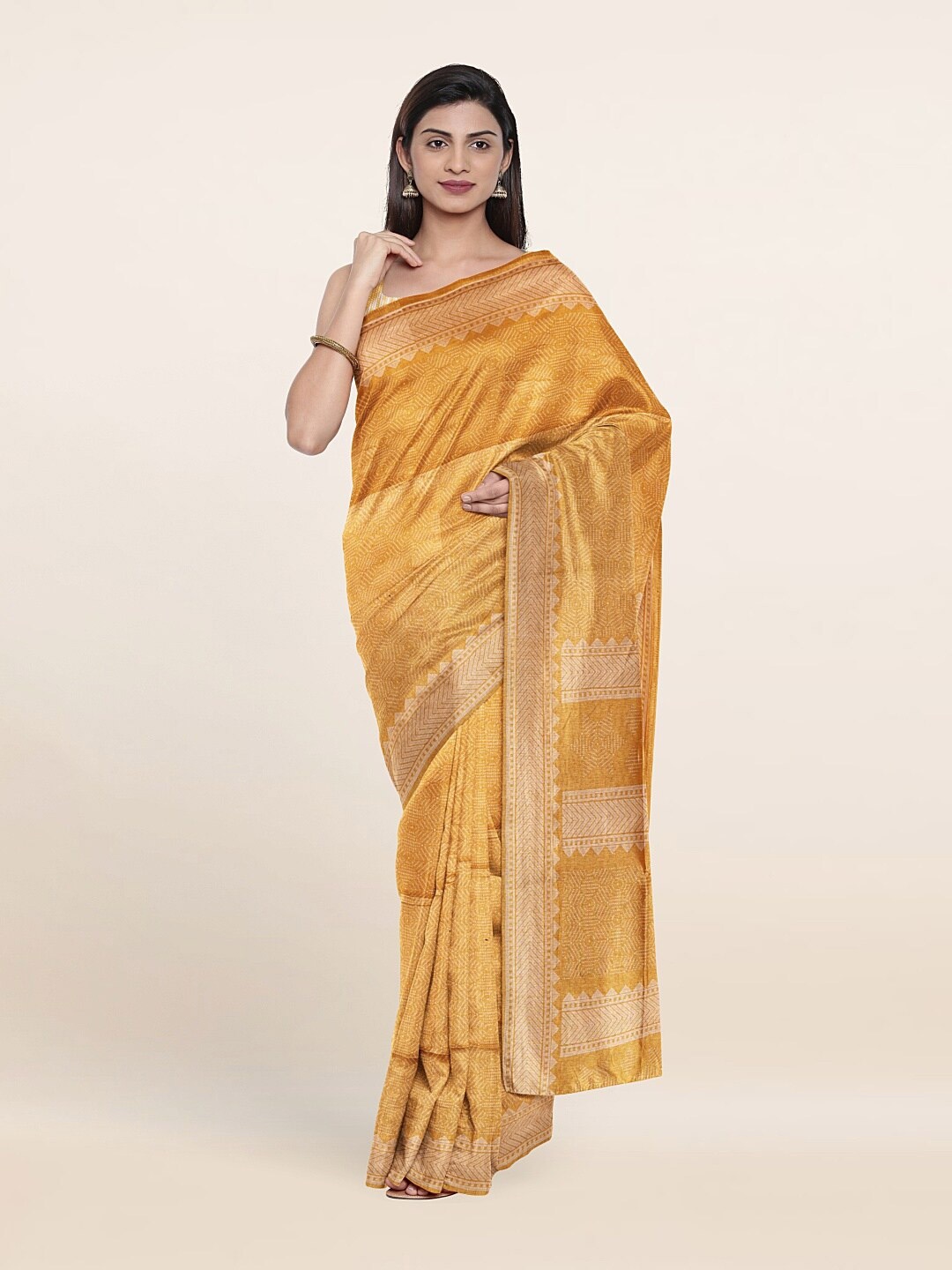 

Pothys Yellow Printed Saree