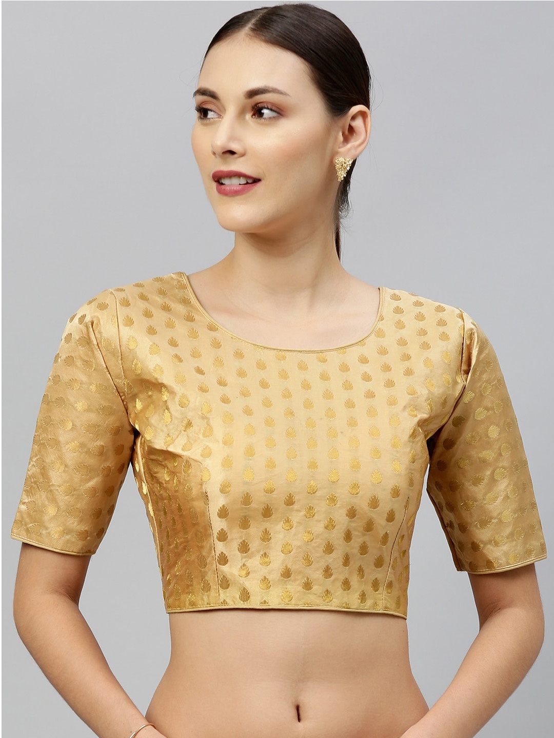 

Fab Viva Beige Woven Design Saree Blouse