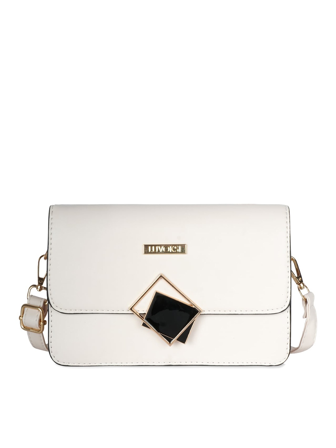 

Luvoksi White PU Structured Sling Bag