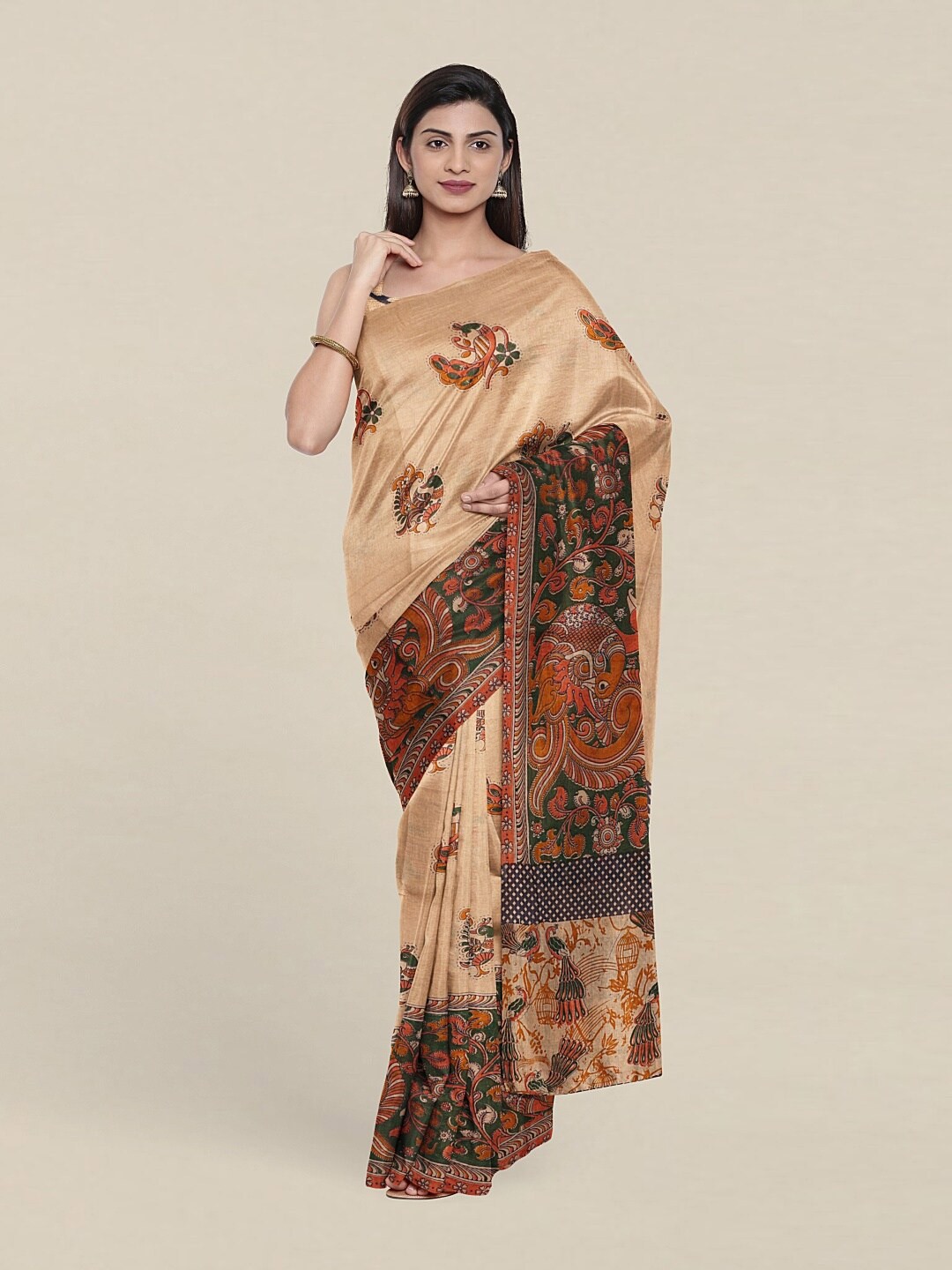 

Pothys Beige Ethnic Motifs Pure Cotton Saree