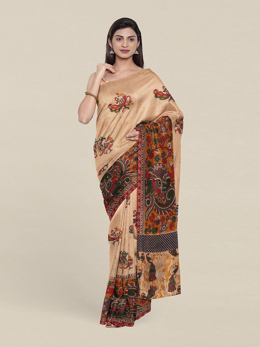 

Pothys Beige Kalamkari Pure Cotton Saree