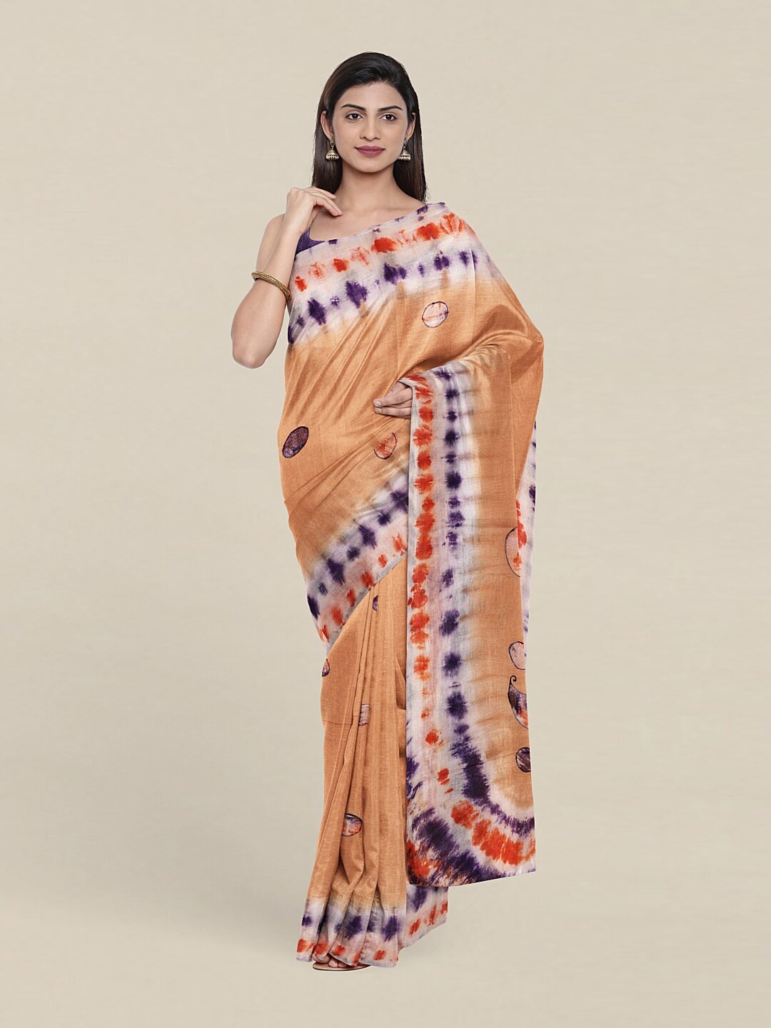 

Pothys Beige & Orange Pure Cotton Saree