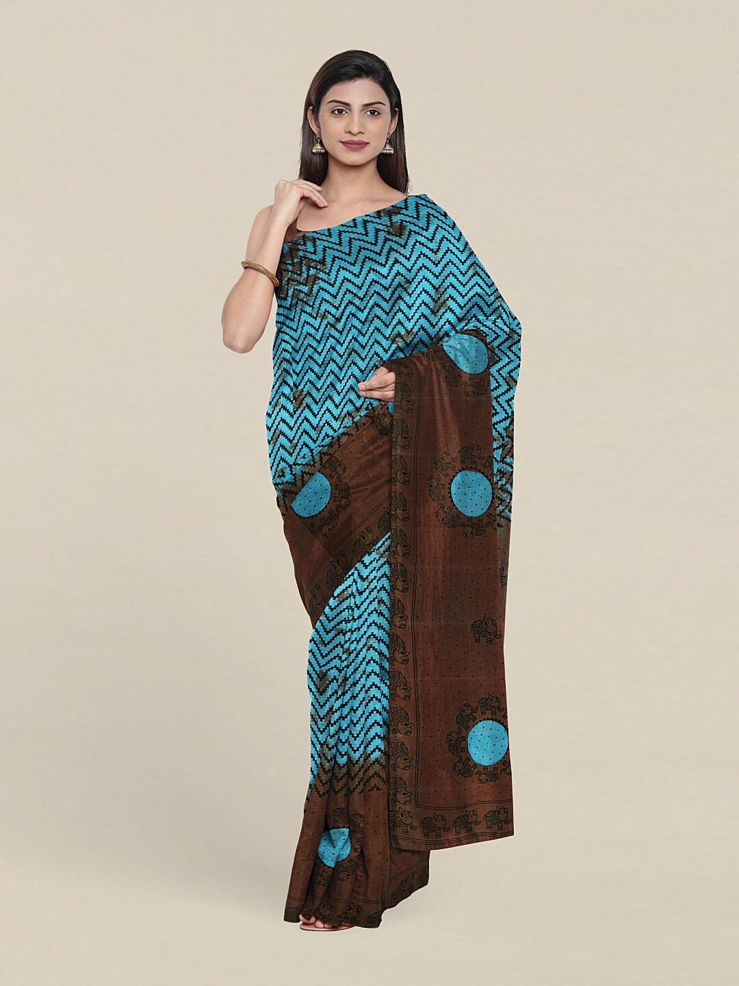 

Pothys Blue & Black Pure Cotton Saree