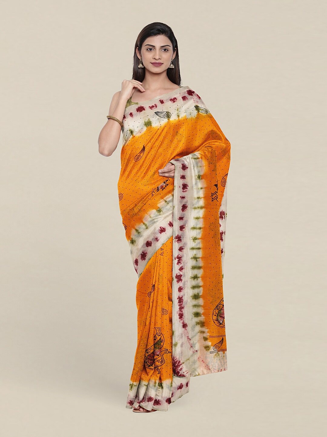 

Pothys Yellow & Red Ethnic Motifs Pure Cotton Saree