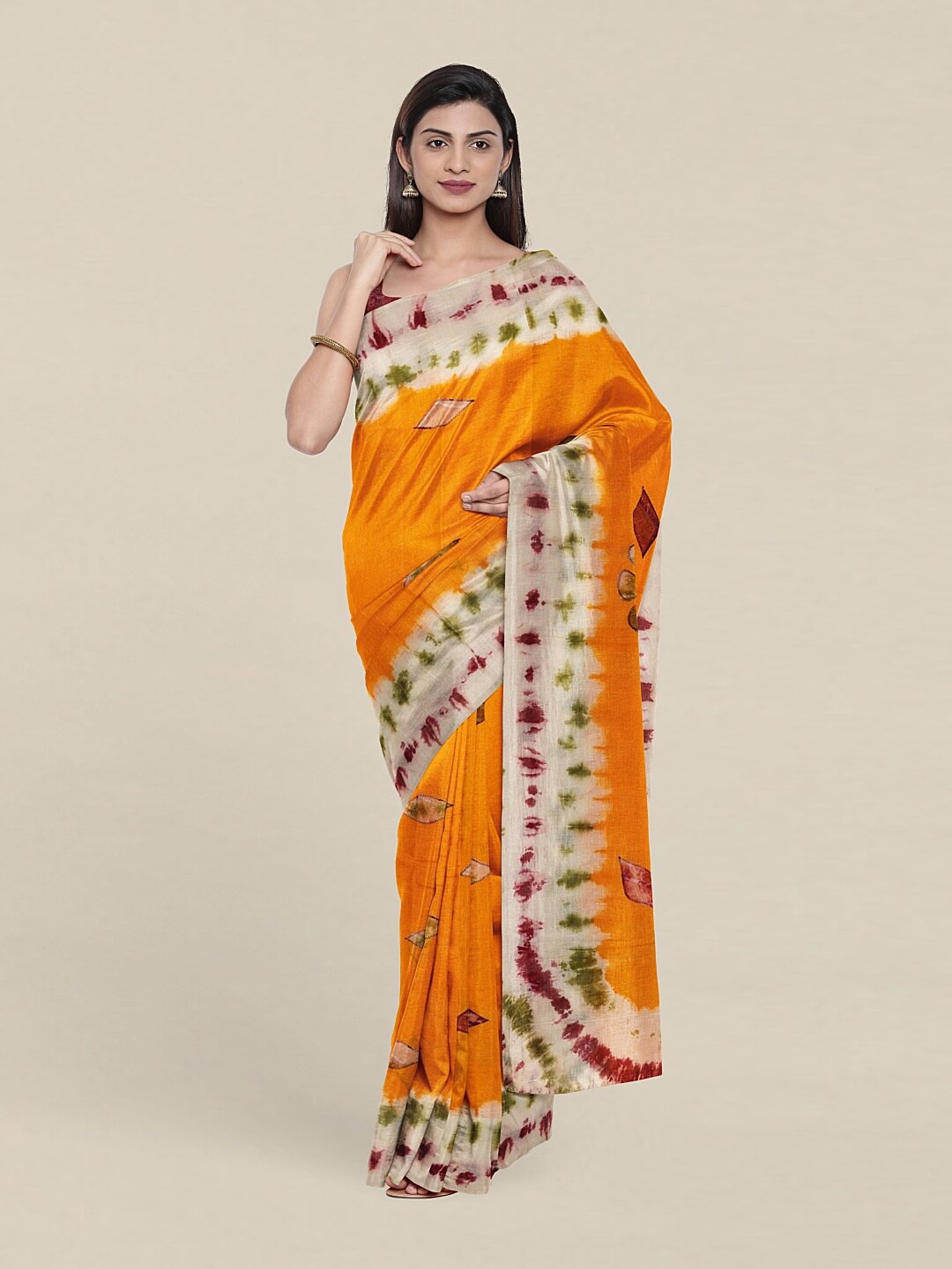 

Pothys Yellow & Green Floral Pure Cotton Saree