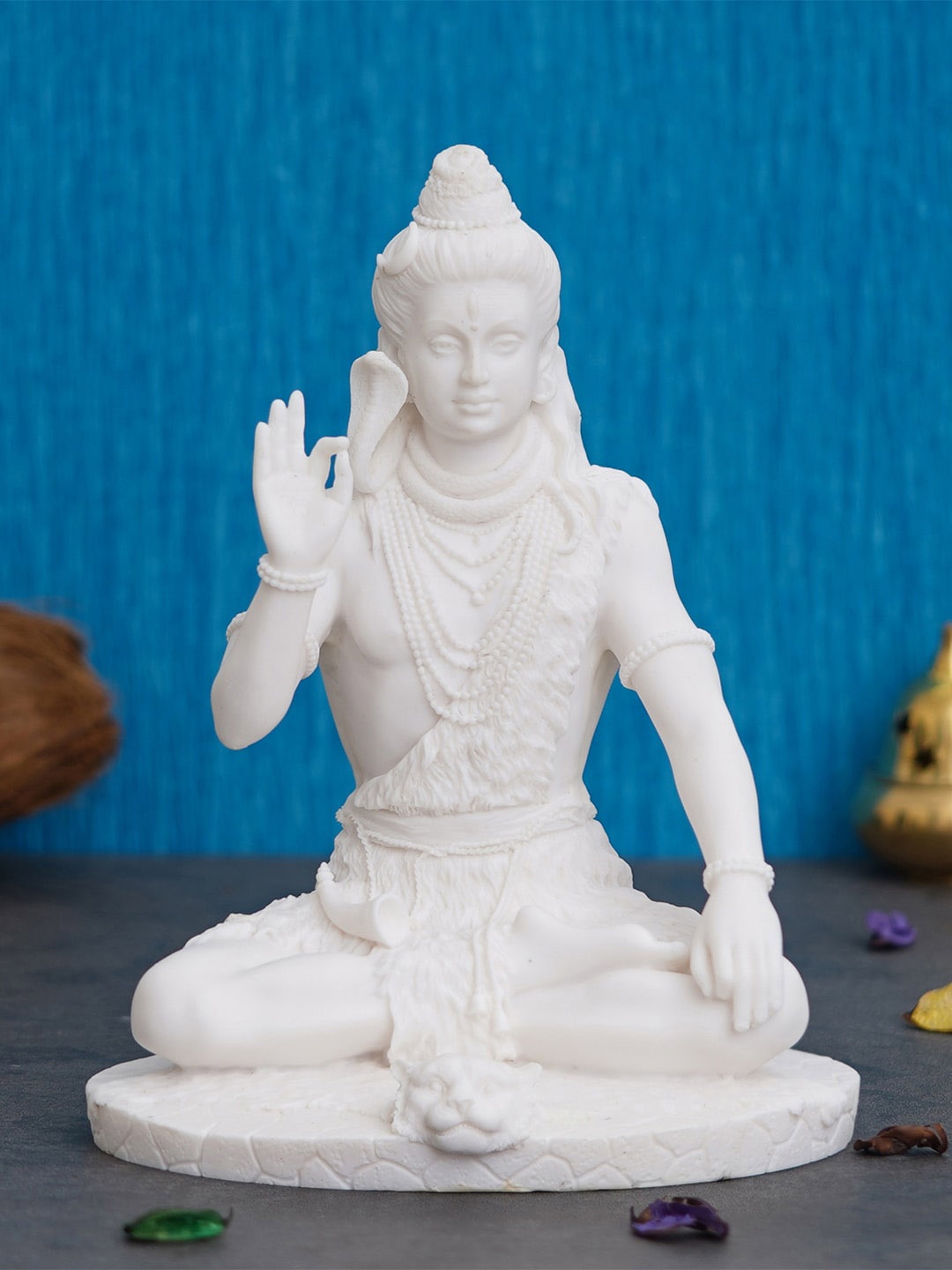 

eCraftIndia White Decorative Lord Shiva Idol Statue Showpiece