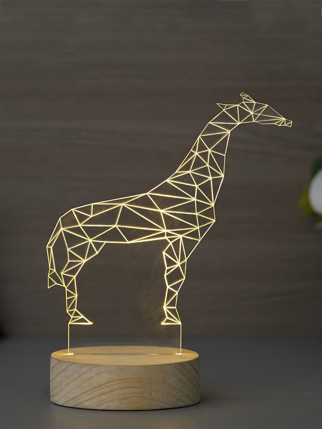 

eCraftIndia Brown Giraffe Design Carved on Acrylic & Wood Base Table Lamp