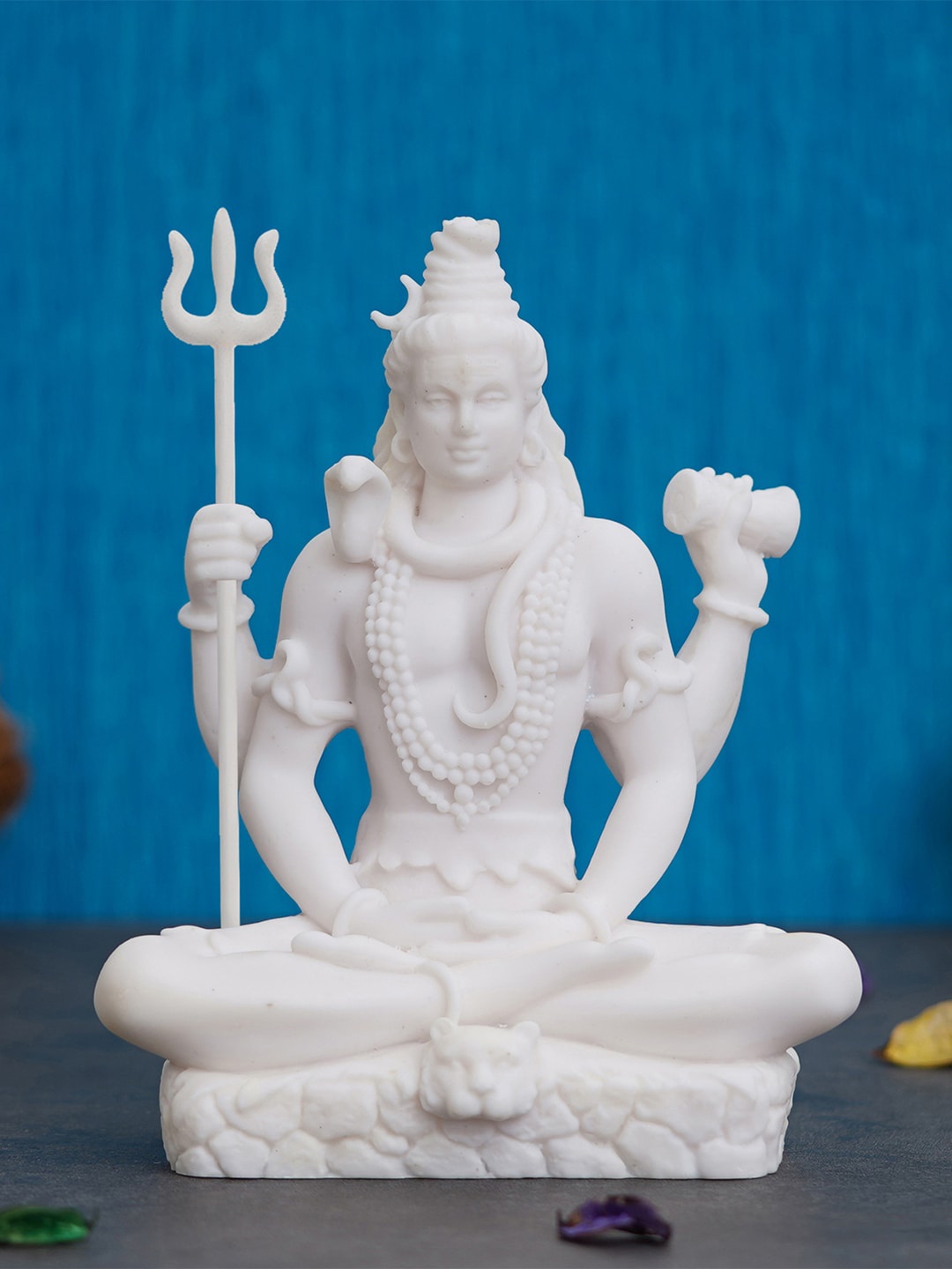 

eCraftIndia White Solid Lord Shiva with Trishul Statue Showpiece