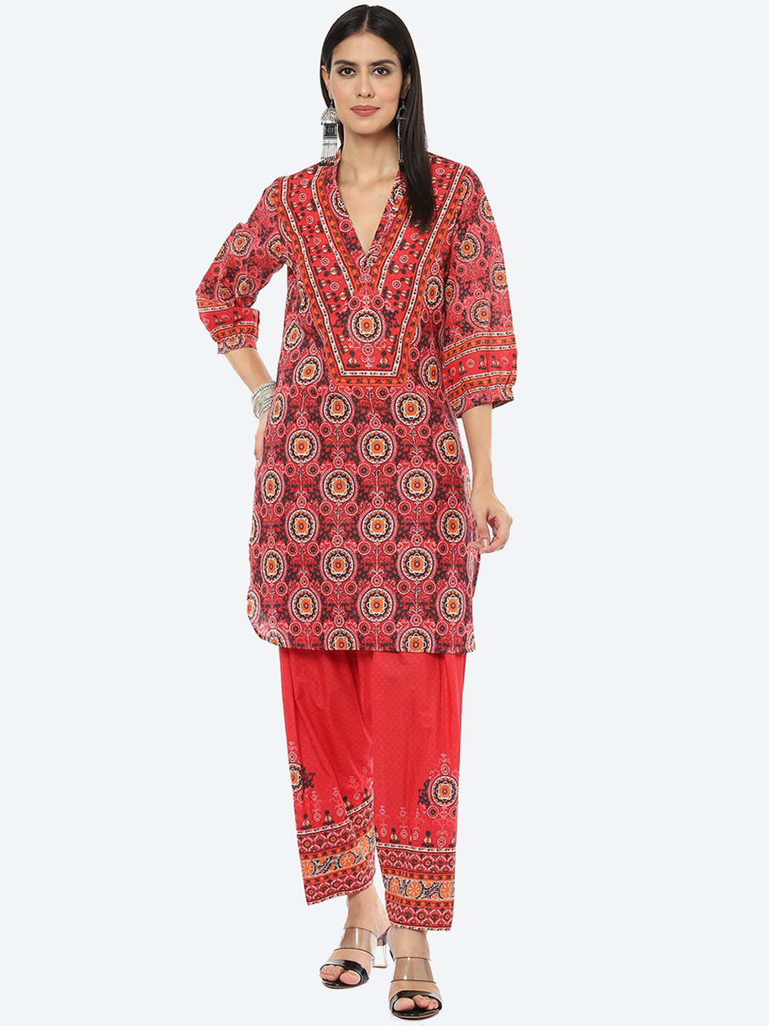 

Biba Women Red Printed Kurta with Salwar