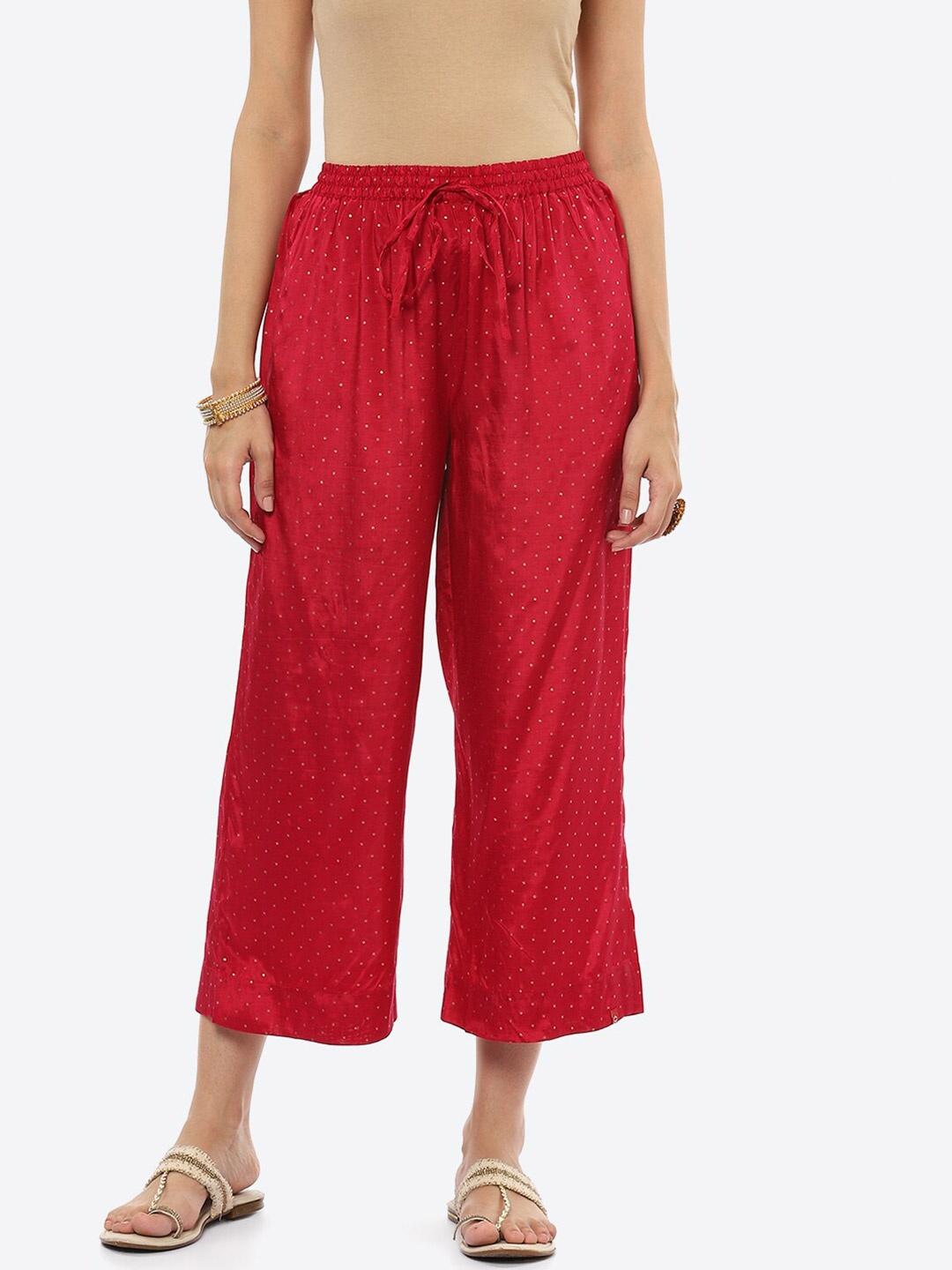 

Biba Women Printed Cropped Ethnic Palazzos, Fuchsia