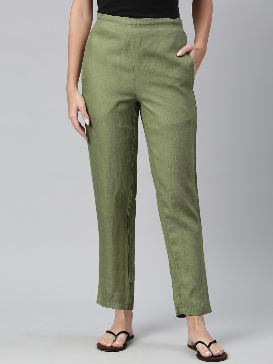

Ecentric Women Olive Solid Sustainable Lounge Pants