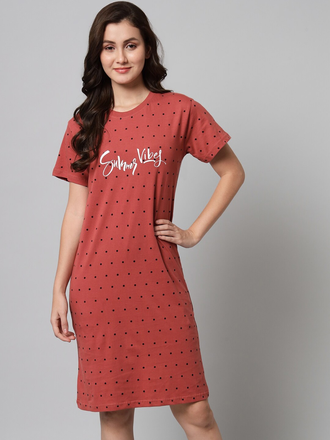 

SEPHANI Women Rust Printed Nightdress