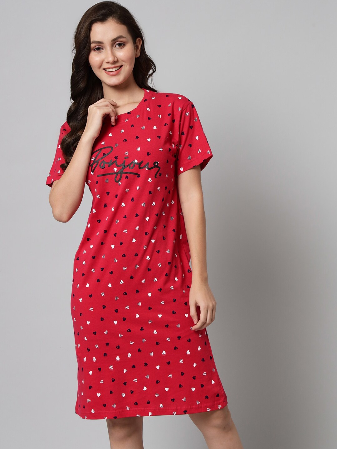 

SEPHANI Women Magenta Printed Nightdress