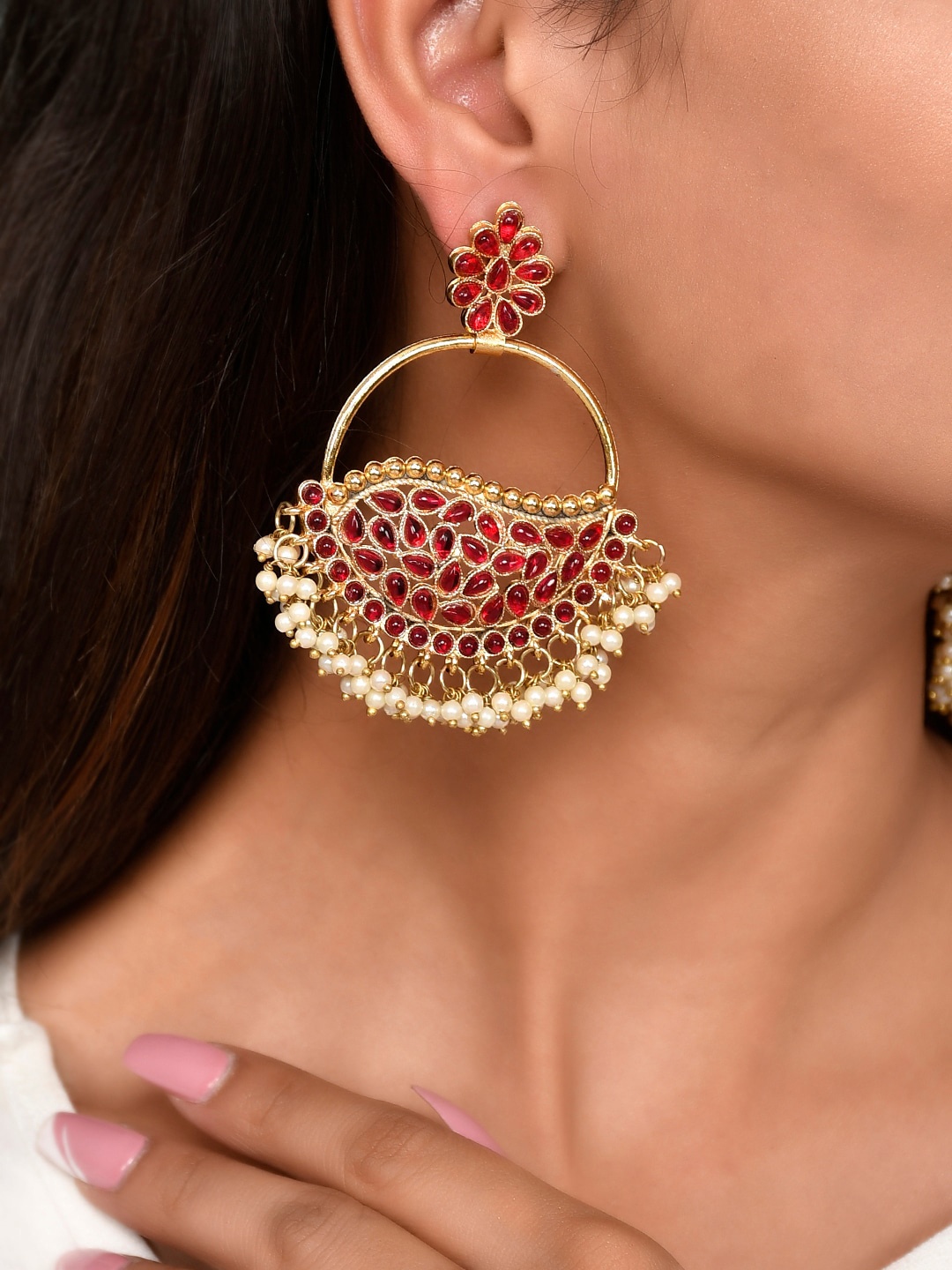 

AQUASTREET JEWELS Red Geometric Drop Earrings