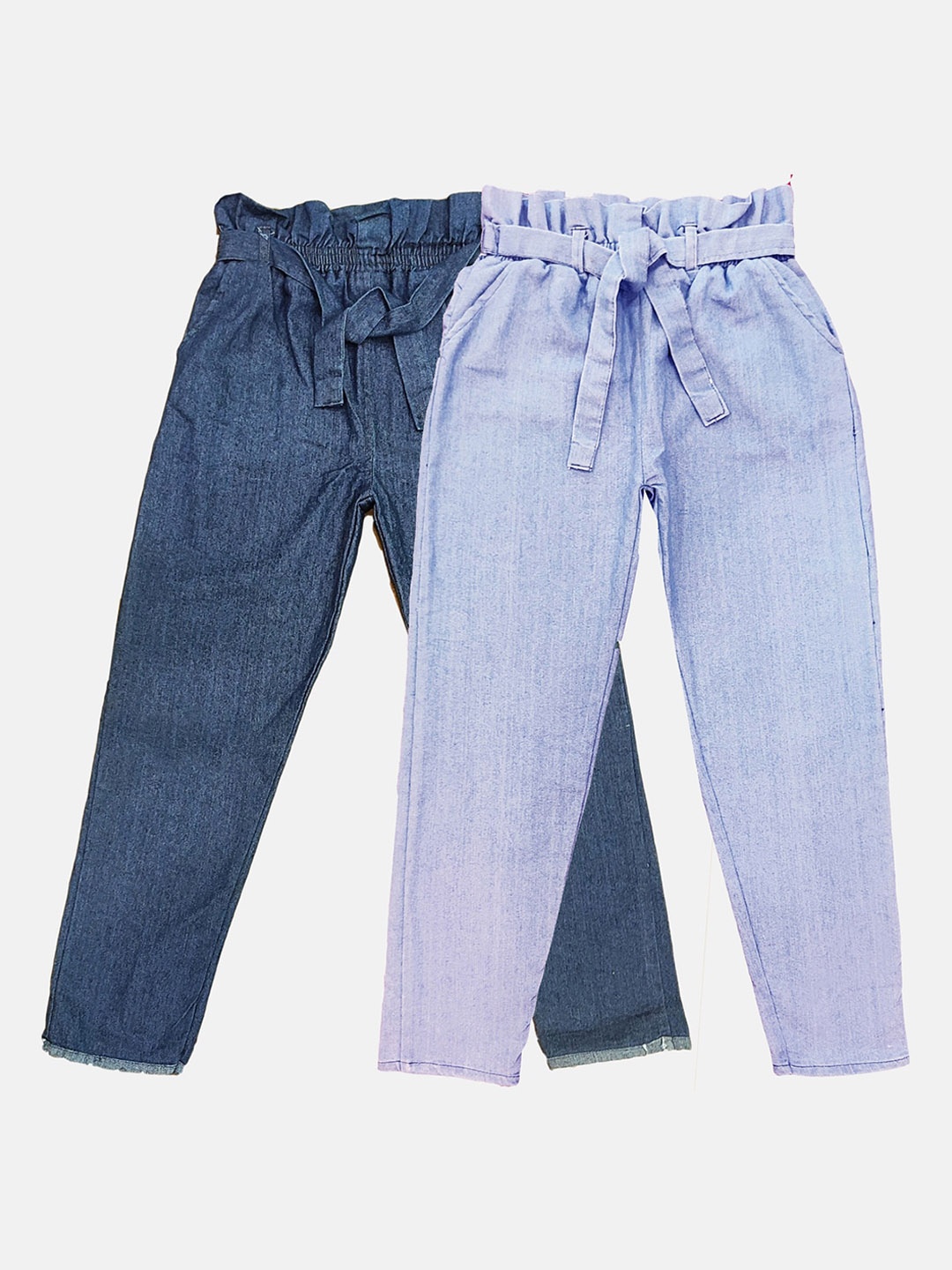 

PINVE Girls Pack of 2 Blue Comfort High-Rise Stretchable Jeans