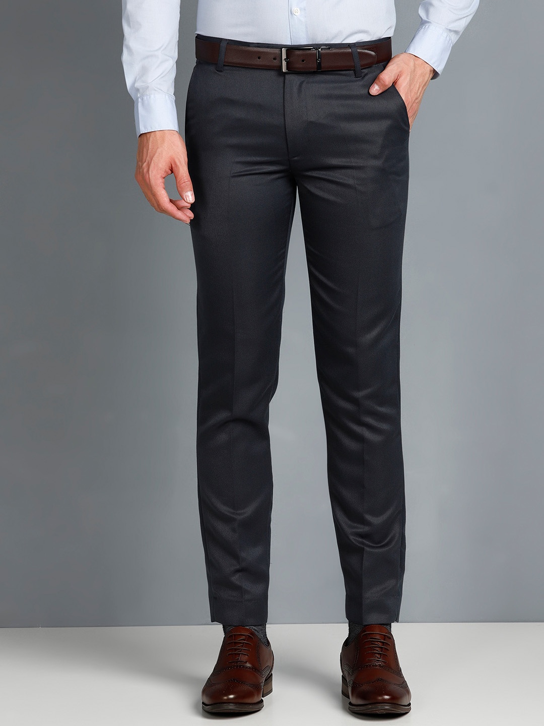 

Cyphus Men Grey Smart Slim Fit Formal Trouser