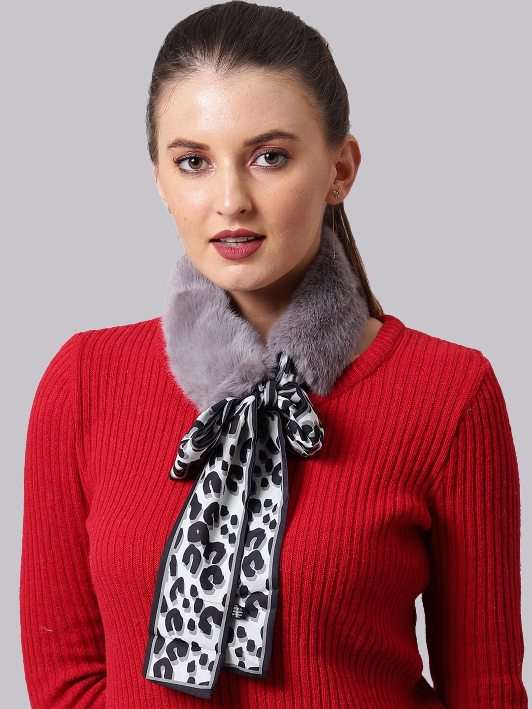 

ELLIS Women Grey Wrap Collar Shrug Muffler