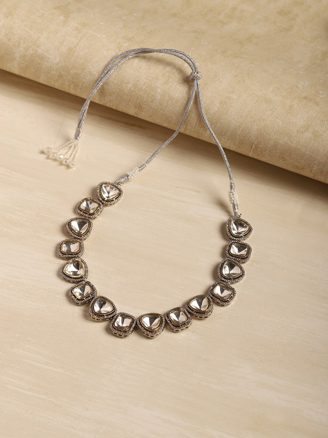 

RITU SINGH Women's Gold-Toned & White Gold-Plated Handcrafted Necklace
