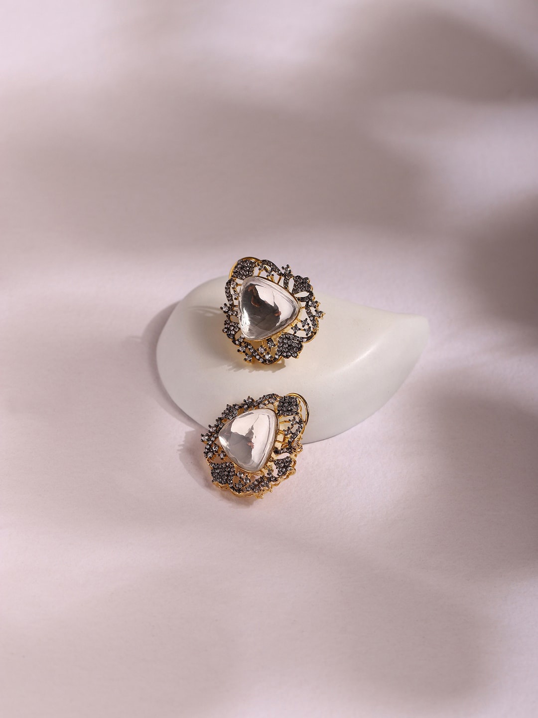 

RITU SINGH Gold-Toned Contemporary Studs Earrings
