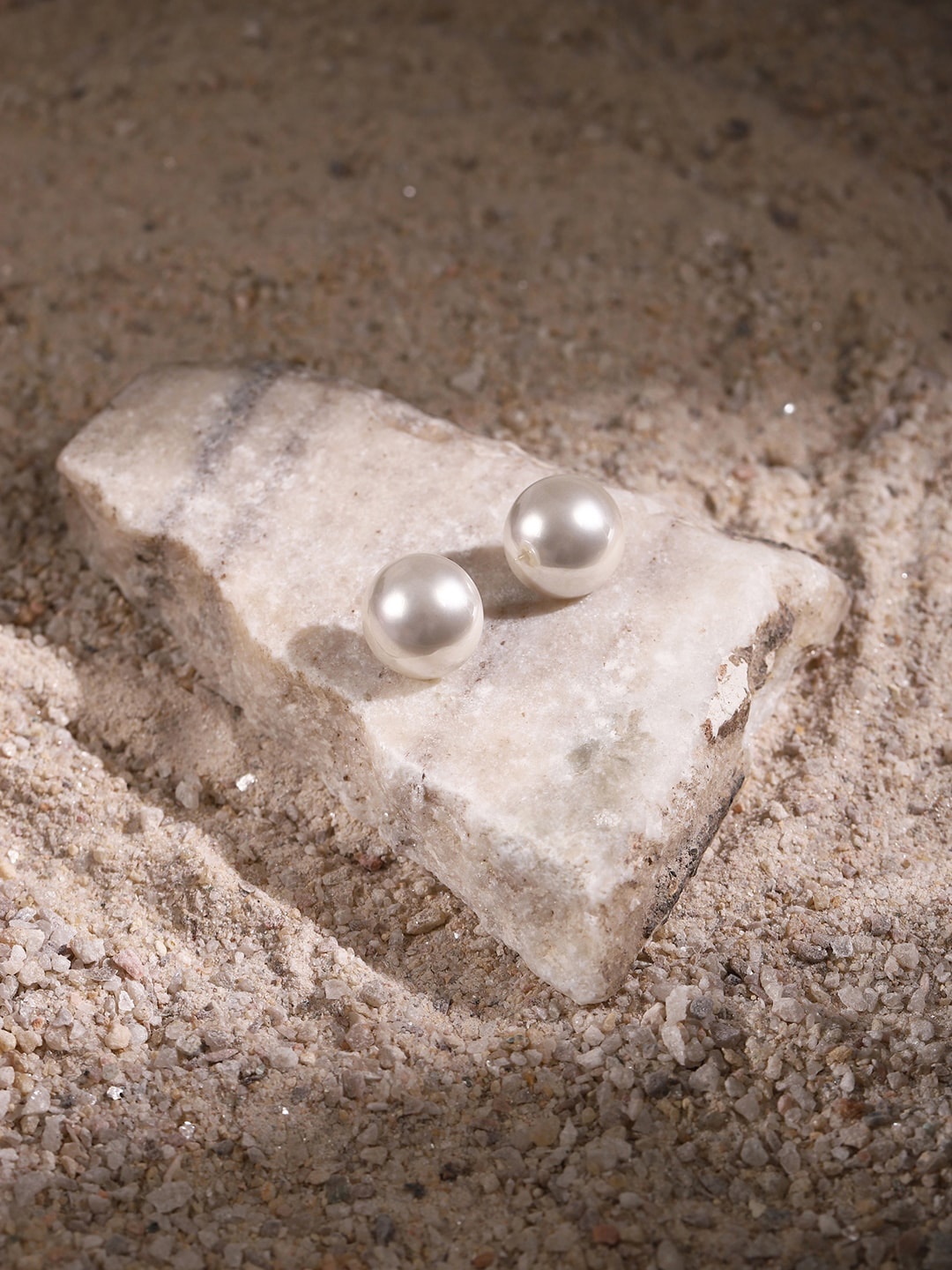 

RITU SINGH Women Gold-Plated & White Contemporary Studs Earrings