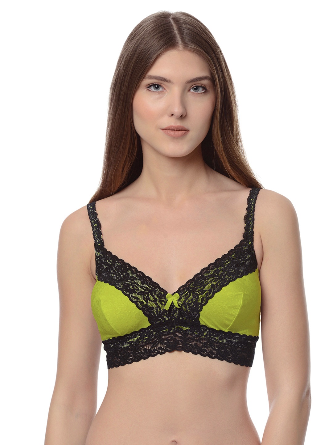 

Da Intimo Green Lace Lightly Padded Non-Wired Minimizer Bra DI-881