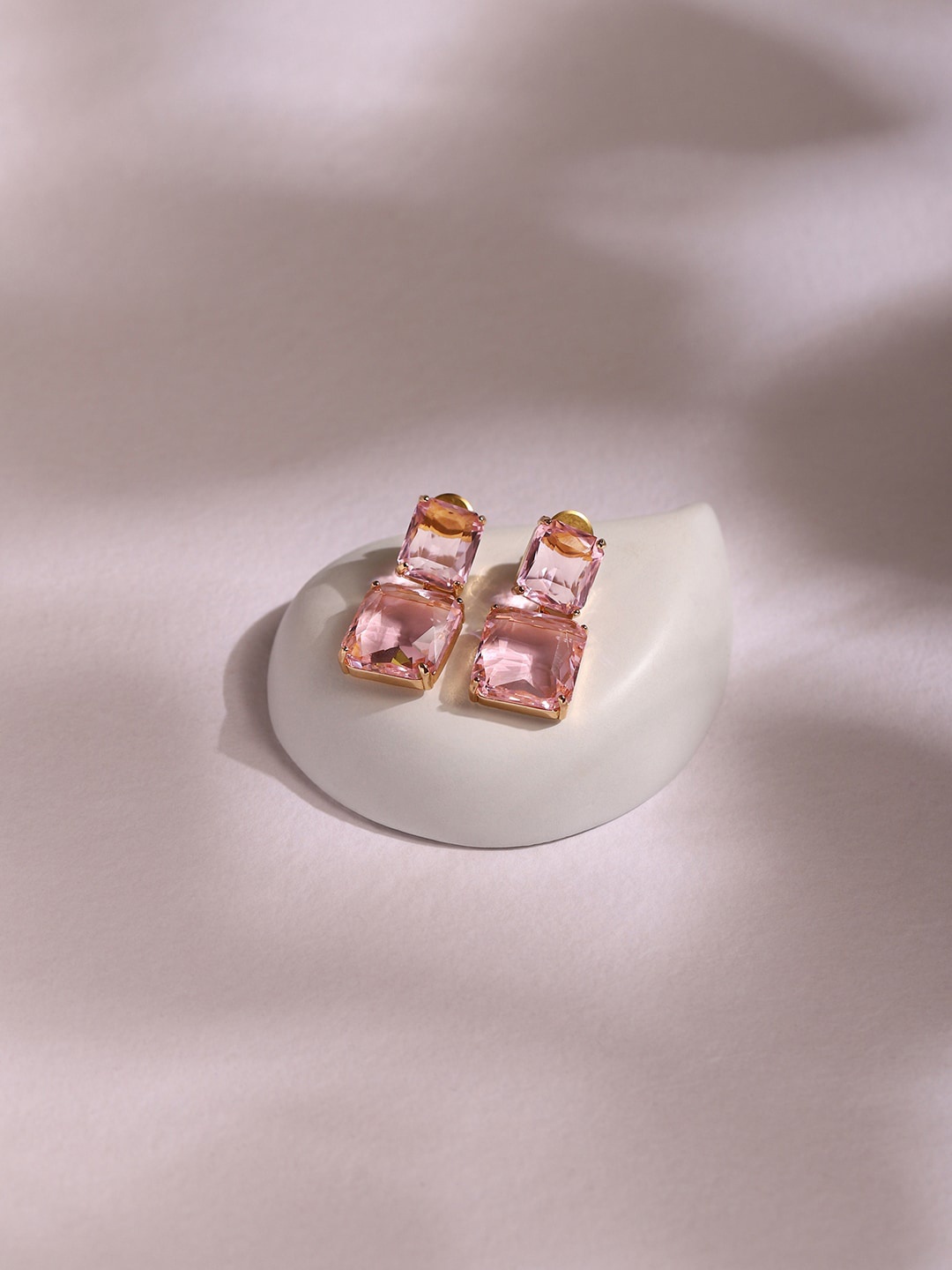 

RITU SINGH Pink Contemporary Studs Earrings